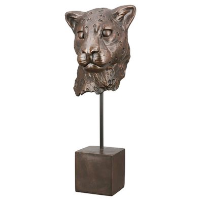 Gilde Skulptur, Leopard, "Antique", Kunstharz, bronzefarben, VE 1, L. 19.5 cm, B
