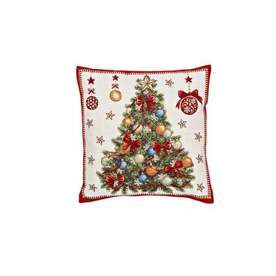 Kissenbezug Tannenbaum Beige/Rot