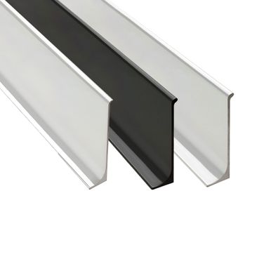 Alu Sockelleiste Fußbodenleisten silber schwarz matt poliert 200cm 60mm
