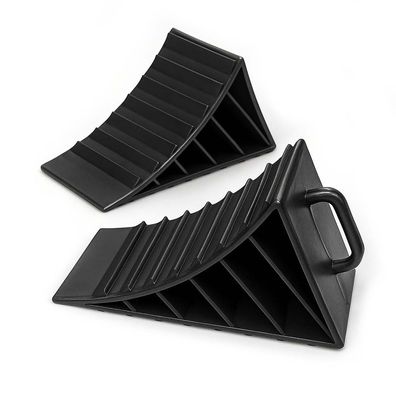 Wiltec 2x Unterlegkeile 17,7x8,9x9cm Bremskeil 2t HDPE Anhänger Wohnmobil Keil