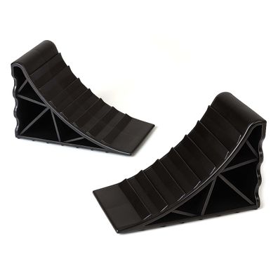 Wiltec 2x Unterlegkeile 14,8x8,9x9,8cm Bremskeil 2t HDPE Anhänger Wohnmobil Keil