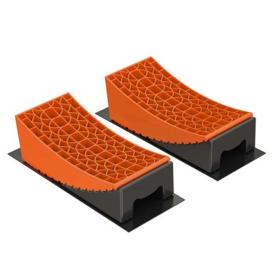Wiltec Auffahrkeile Wohnmobil 2er Set Rundkeile 42,4x17x17,4cm Unterlegkeile