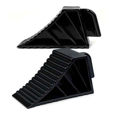 Wiltec 2x Unterlegkeile 21x8,75x10cm Bremskeil 2t HDPE Anhänger Wohnmobil Keil