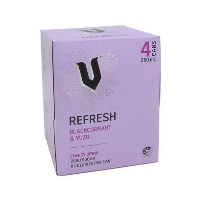 V Refresh Blackcurrant & Yuzu Energy Drink Zero - Australian Import Fourpack 4x250 ml