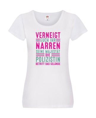 Verneigt euch: Polizistin | Beruf Polizei Damen Shirt Weiß