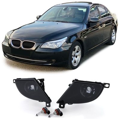 Klarglas Nebelscheinwerfer Set Schwarz Smoke für BMW E60 E61 LCI Facelift 07-10