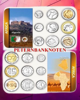 Algerien / Algeria KMS. 1992-2018 Unc 9 Münzen IM Blister 61945#