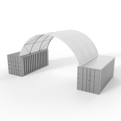 Containerdach 8x6m PVC 750g/m2