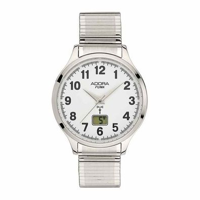 Adora Funkuhr > Unisex silberfarben Ø 40 mm 5 BAR Datum > Zugband
