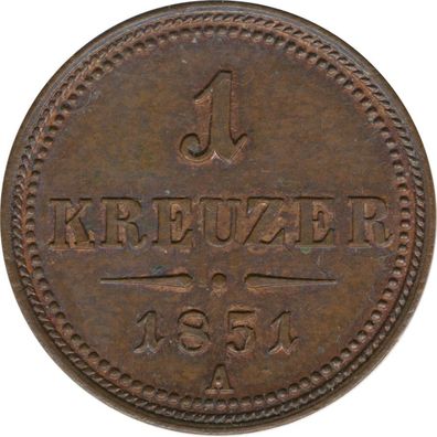 Österreich 1 Kreuzer 1851 A Franz-Joseph I*