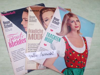 Neuer Schnitt Sonderheft 1960er Jahre Mode nähen Schnittbogen Trachten Fraulich Festl