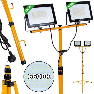 Reflektor LED 2x100W ze stojakiem, na?wietlacz 230V, 6500K