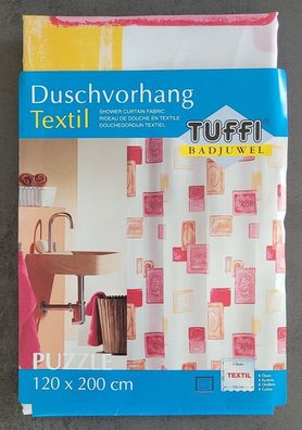 Textil Duschvorhang PUZZLE Rosa / /ink 120x200cm