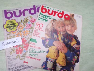burda special Puppenmode Teddy Schmusetiere 1988 Stickerei Häkel Gobelin 1975