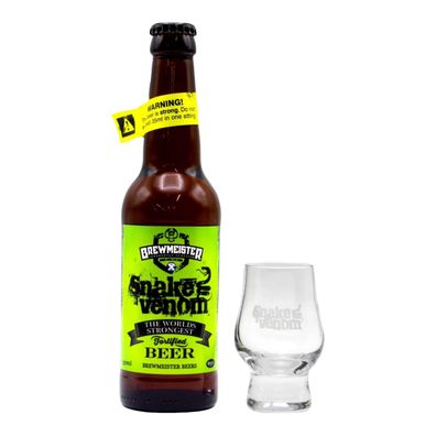 Snake Venom das stärkste Bier der Welt mit 67,5 % Alkohol inkl. original Glas