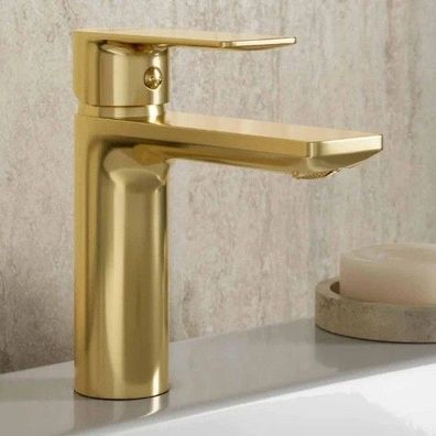 ECOLAM Waschtischarmatur Armatur Wasserhahn Badarmatur Glad Gold Modern Design
