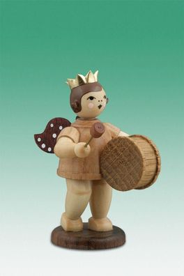 Holzfigur Musikantenengel mit großer Geige natur ohne Krone Höhe 6cm NEU Holzenge