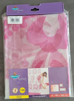 Vinyl Duschvorhang Flowerpower Rosa/ Pink 180x200cm
