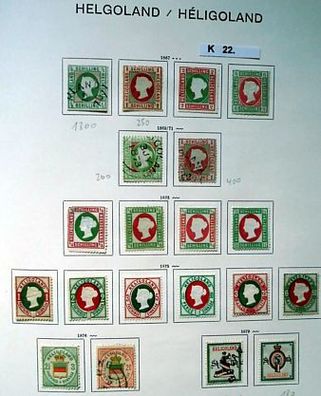 schöne hochwertige Briefmarkensammlung Helgoland 1867-1879 komplett