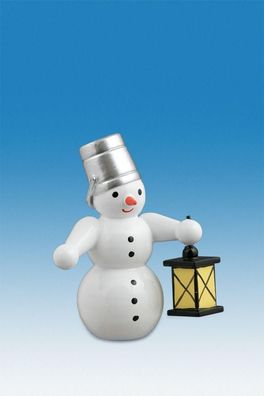 Holzfigur Schneemann mit Laterne Höhe 6,5cm NEU Schneemänner Seiffen Erzgebirge