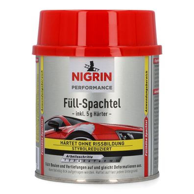 Nigrin 2K Füll-Spachtel mit Härter 250g Reparatur-Spachtel Spachtel-Masse Füller