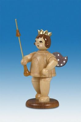 Holzfigur Musikengel mit Tambourstab ohne Krone Höhe 6,5cm NEU Holzengel