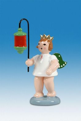 Holzfigur Engel mit Lampion Zylinder ohne Krone Höhe 6cm NEU Holzengel Instrument
