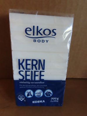 Seifenstück rechteckig Kernseife elkos Body 3x ca.100g (Original Verpackt)