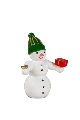 Holzfigur Schneemann Gabenbringer Höhe 6cm NEU Schneemänner Seiffen Erzgebirge Fi