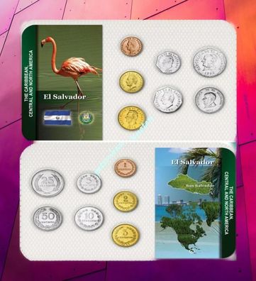 EL Salvador KMS. 1972-1999 Unc Blister 7 Münzen 6795#