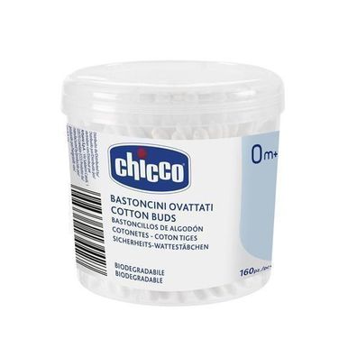 Chicco Baby-Wattestaebchen fuer Neugeborene, 0m+, 160 Stueck