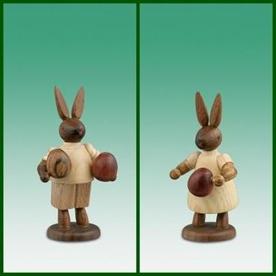 Osterdekoration Osterhasenpaar mit Ostereiern Höhe 7,5cm NEU Osterdeko Osterhasen