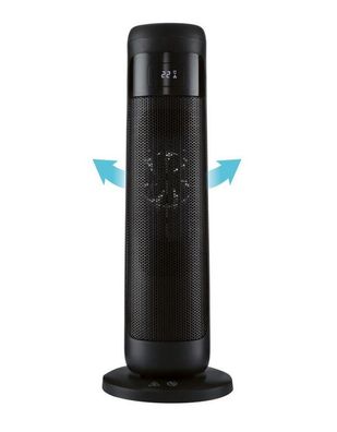 Silvercrest Keramik-Turm-Heizlüfter, Heizgerät / Ventilator, schwarz, Neu