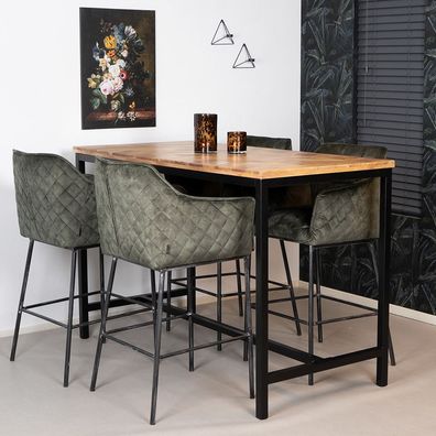 Bronx71 Bartisch Hunter Akazie Fischgrät-Design 180 x 70 cm