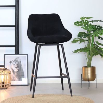 Bronx71 Barhocker Cord Luna 180° drehbar schwarz 68 cm