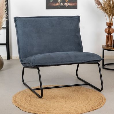 Bronx71 Sessel Microfaser Paris modern blau