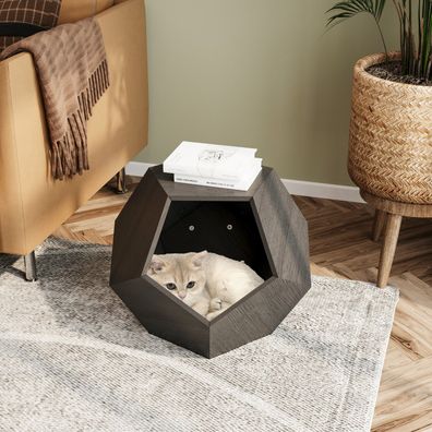 66CM moderne Katzenmöbel Multifunktion: Transportbox, Beistelltisch, Pflanzkübel