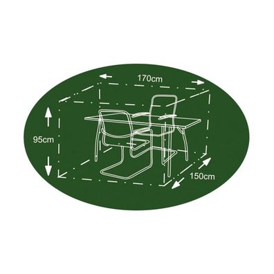 Abdeckhaube anthrazit für Sitzgruppe Schutzhülle Schutzhaube 170x150x95cm