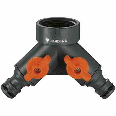 Gardena 2-Wege-Ventil: Wasserverteiler für Wasserhahn mit 26,5 mm (G 3/4 Zoll)