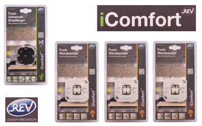iComfort Funk Wandschalter Set inkl. Empfänger drahtlos Einbauschalter + App