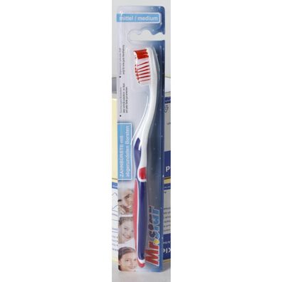 144x Mr. Star Hand-Zahnbürsten Zähne putzen Großpackung MEDIUM / mittel