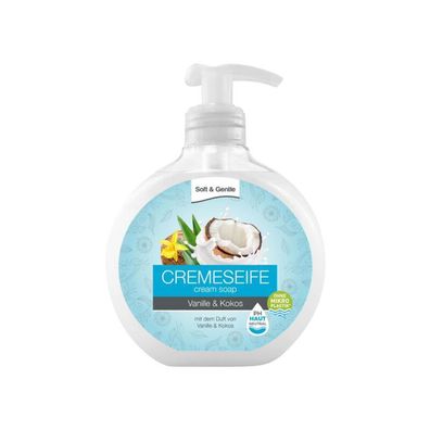 12x 500ml Soft & Gentle Cremeseife Vanille & Kokos Hand Hände waschen Spender 6L