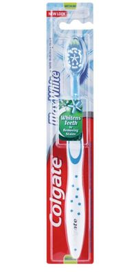 12x Colgate MaxWhite Handzahnbürste Medium Mittel Jahresvorrat weiße Zähne