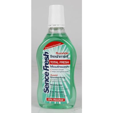 12x Sence Fresh Mundwasser 500ml Minze Spülung Frischer Atem Bakterien Zähne