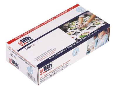 Ulith Vinyl Einweghandschuhe Gr. L (8-9) transparent 100 Stück Schutzhandschuhe