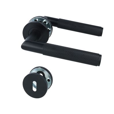 Türgriff Set Rosettengarnitur Schwarz - Edelstahl Türdrücker - Türklinke