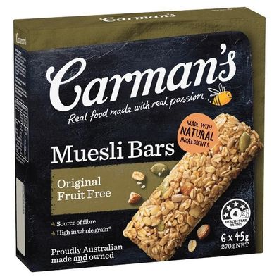 Carman's Original Fruit Free Muesli Bars [MHD: 09.09.2025] 270 g
