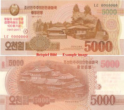 Nord Korea 5.000 Won 2013 Unc. P. S20 Speciman 6001#