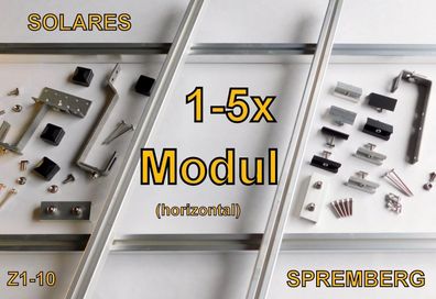 Unterkonstruktion Schrägdach H 1-5x Modul in Reihe / horizontal Photovoltaik Solar