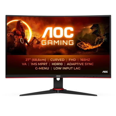 AOC Gaming C27G2E/BK - LED-Monitor - gebogen - Full HD (1080p) - 68.6 cm (27") - HDR